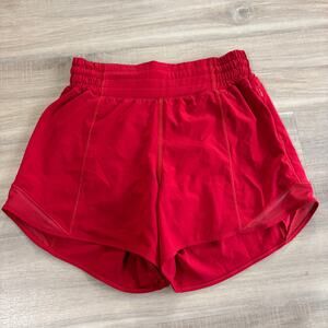 Lululemon Hotty Hot Short High-Rise Long 4" Dark Red Women Size 4